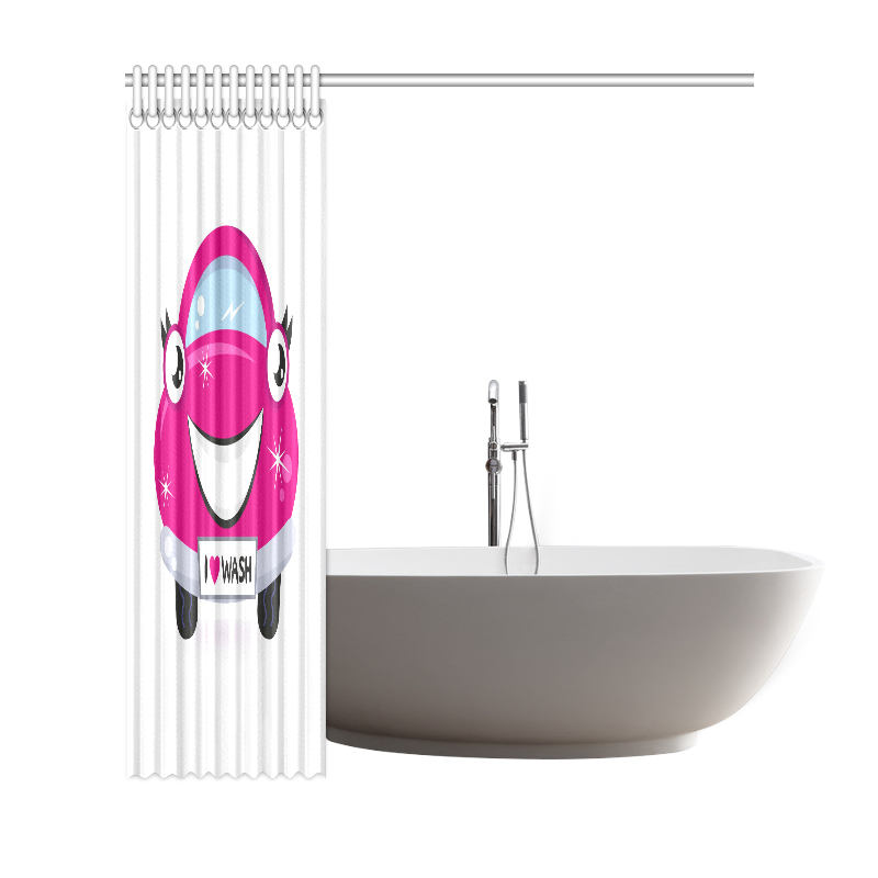 Creative shower curtain with pink Car / New Gift edition in shop! Shower Curtain 69"x72"