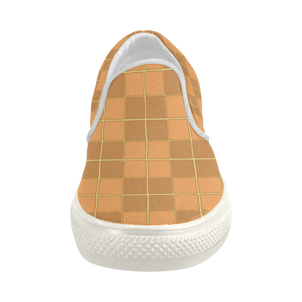 Natural Mosaic Women's Slip-on Canvas Shoes (Model 019)