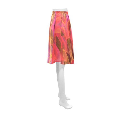 Abstract Peach Violet Mandala Ribbon Candy Lace Athena Women's Short Skirt (Model D15)