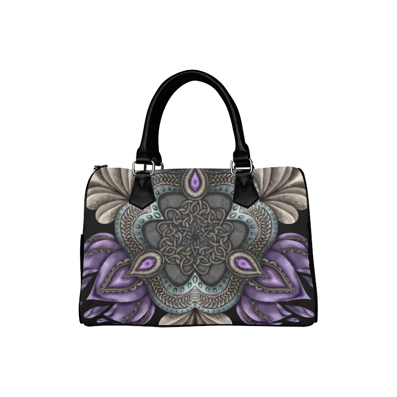 Amethyst Lotus Boston Handbag (Model 1621)