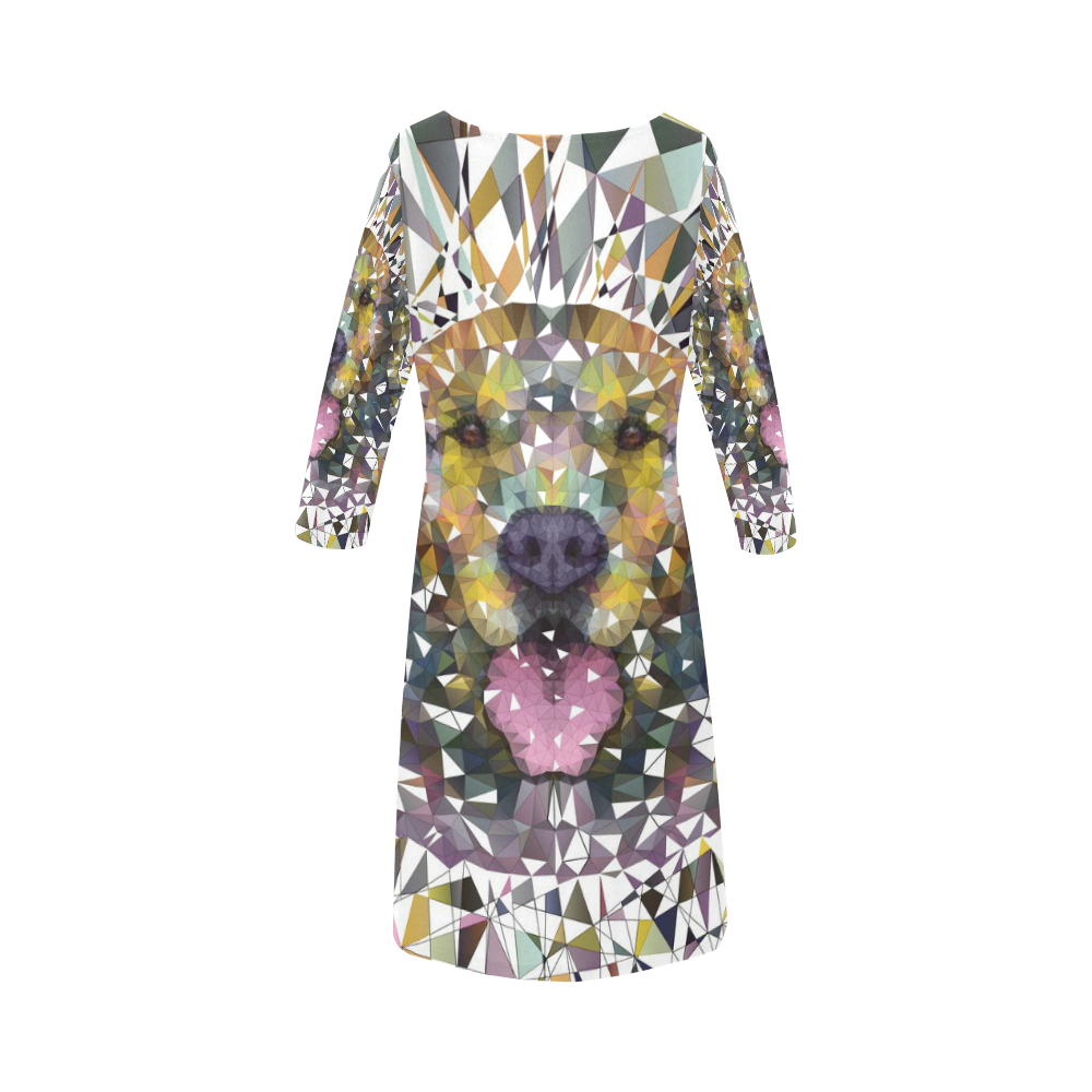 rainbow dog Round Collar Dress (D22)