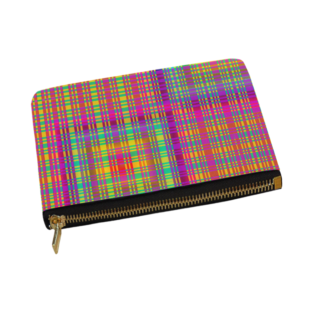 Rainbow Tartan Carry-All Pouch 12.5''x8.5''