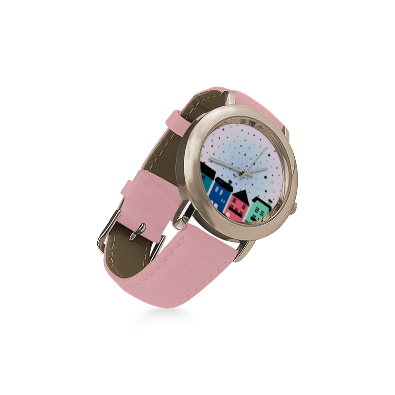 New Winter and Christmas watches in Shop. Pink edition Women's Rose Gold Leather Strap Watch(Model 201)