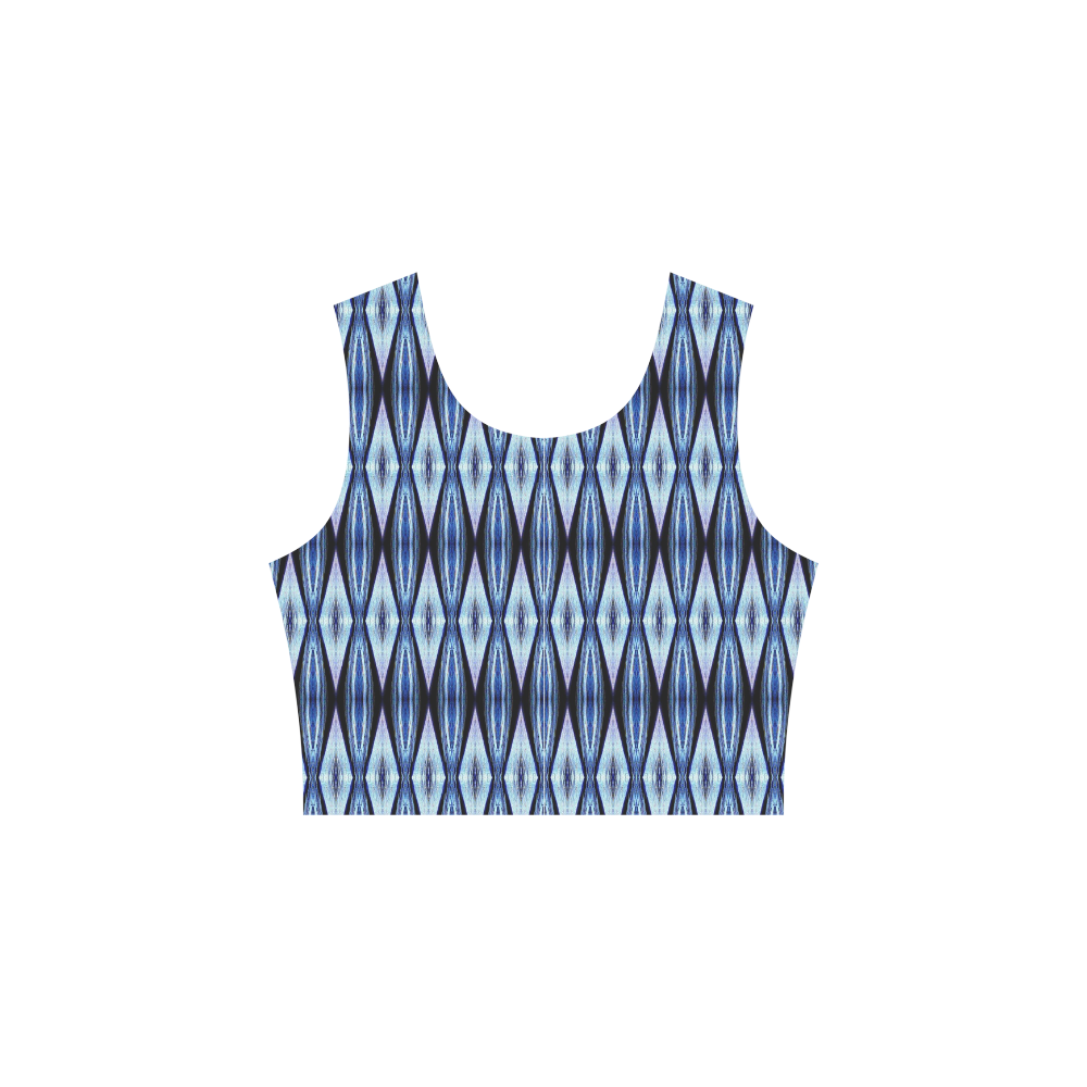 Blue White Diamond Pattern Sleeveless Ice Skater Dress (D19)