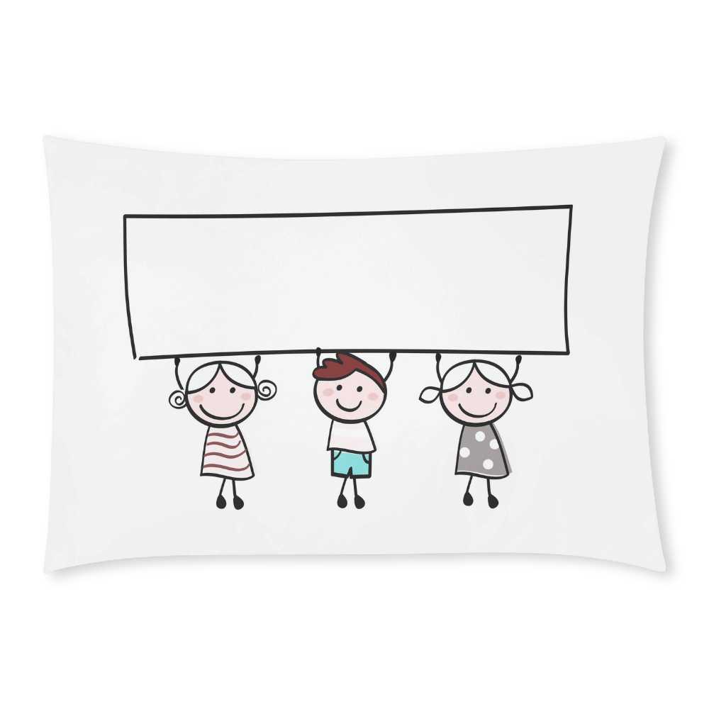 New designers pillow with hand-drawn Characters Custom Rectangle Pillow Case 20x30 (One Side)