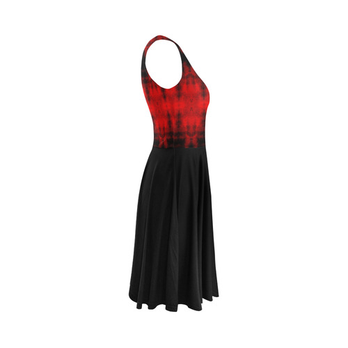 Red Black Gothic Pattern Sleeveless Ice Skater Dress (D19)