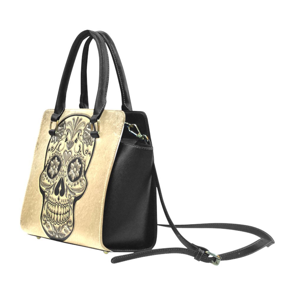 Skull 20161101 Rivet Shoulder Handbag (Model 1645)
