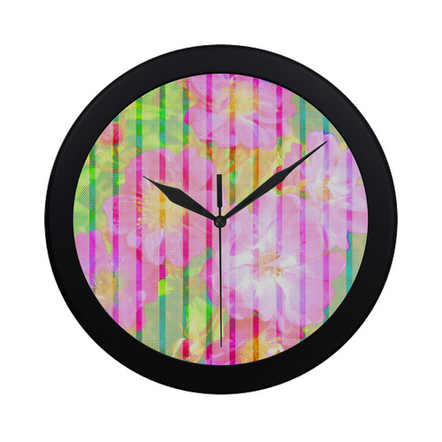 Colorful Flowers Circular Plastic Wall clock