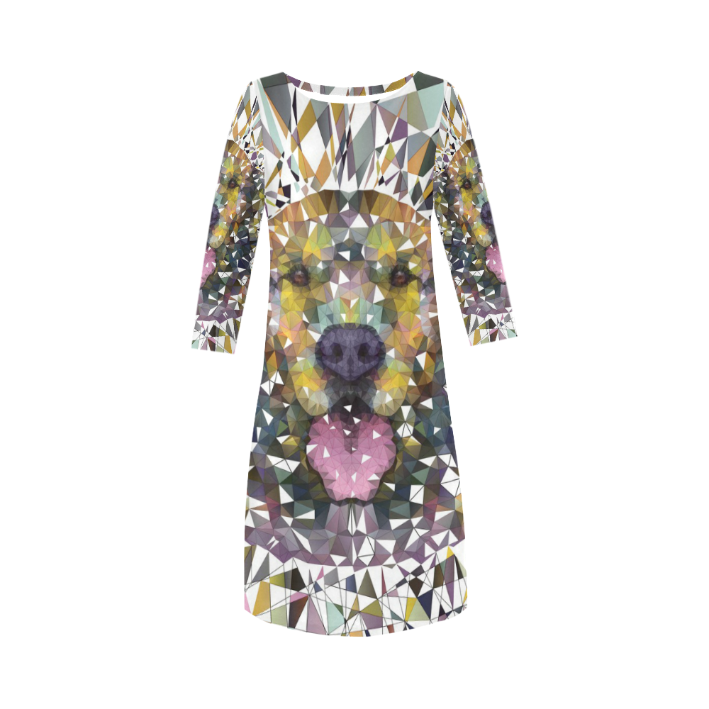 rainbow dog Round Collar Dress (D22)
