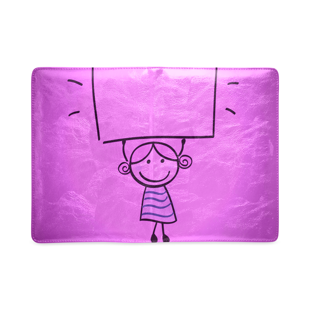 New designers Notebook with hand-drawn Girl / purple black Custom NoteBook A5