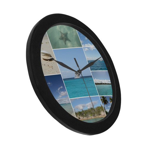 Isla Saona Caribbean Photo Collage Circular Plastic Wall clock