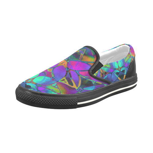 Floral Fractal Art G308 Men's Slip-on Canvas Shoes (Model 019)