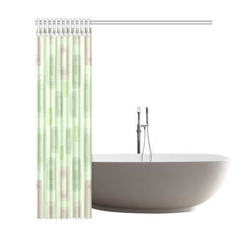 Green and Pink squares, back to 70's Shower Curtain 69"x72"