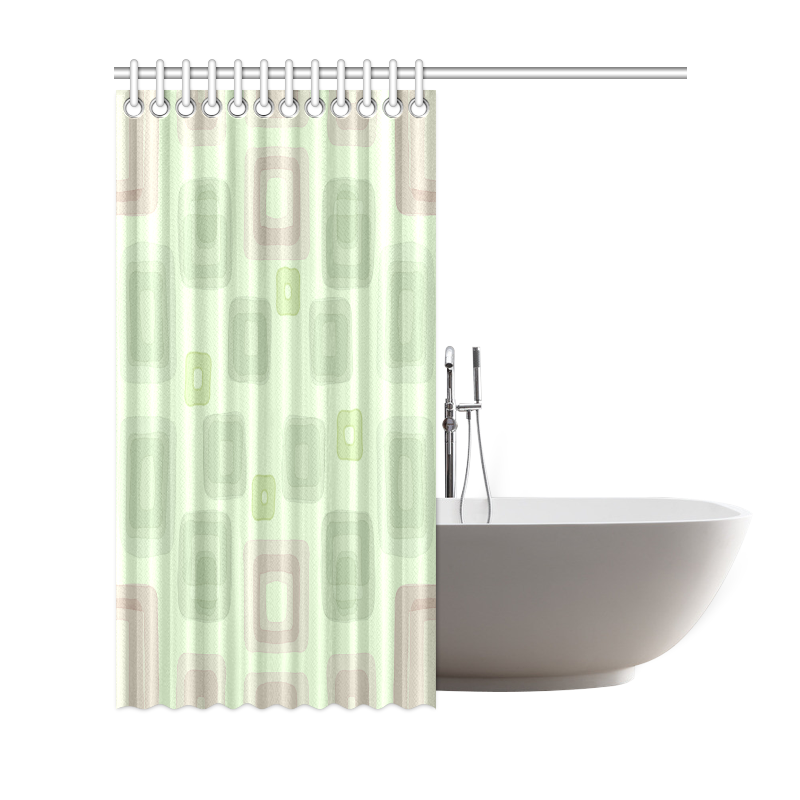 Green and Pink squares, back to 70's Shower Curtain 69"x72"
