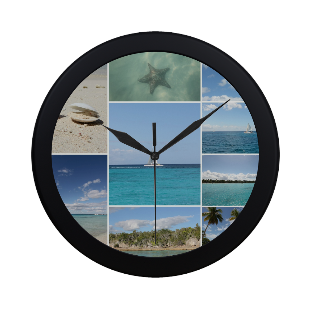 Isla Saona Caribbean Photo Collage Circular Plastic Wall clock