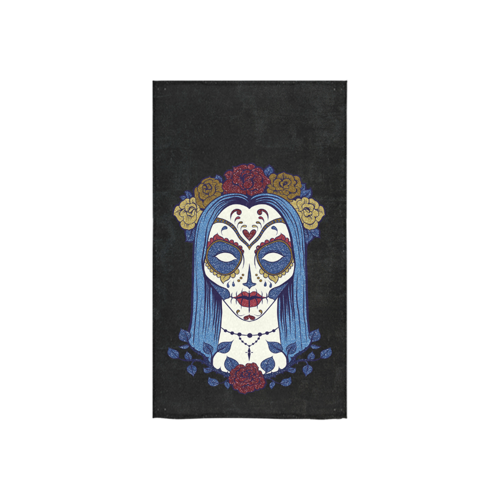 Dark gothic rose sugar skull Custom Towel 16"x28"