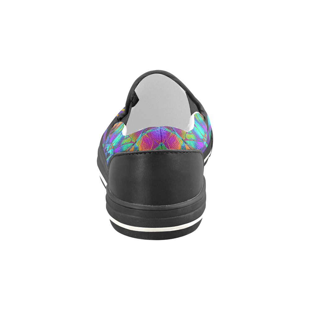 Floral Fractal Art G308 Men's Slip-on Canvas Shoes (Model 019)