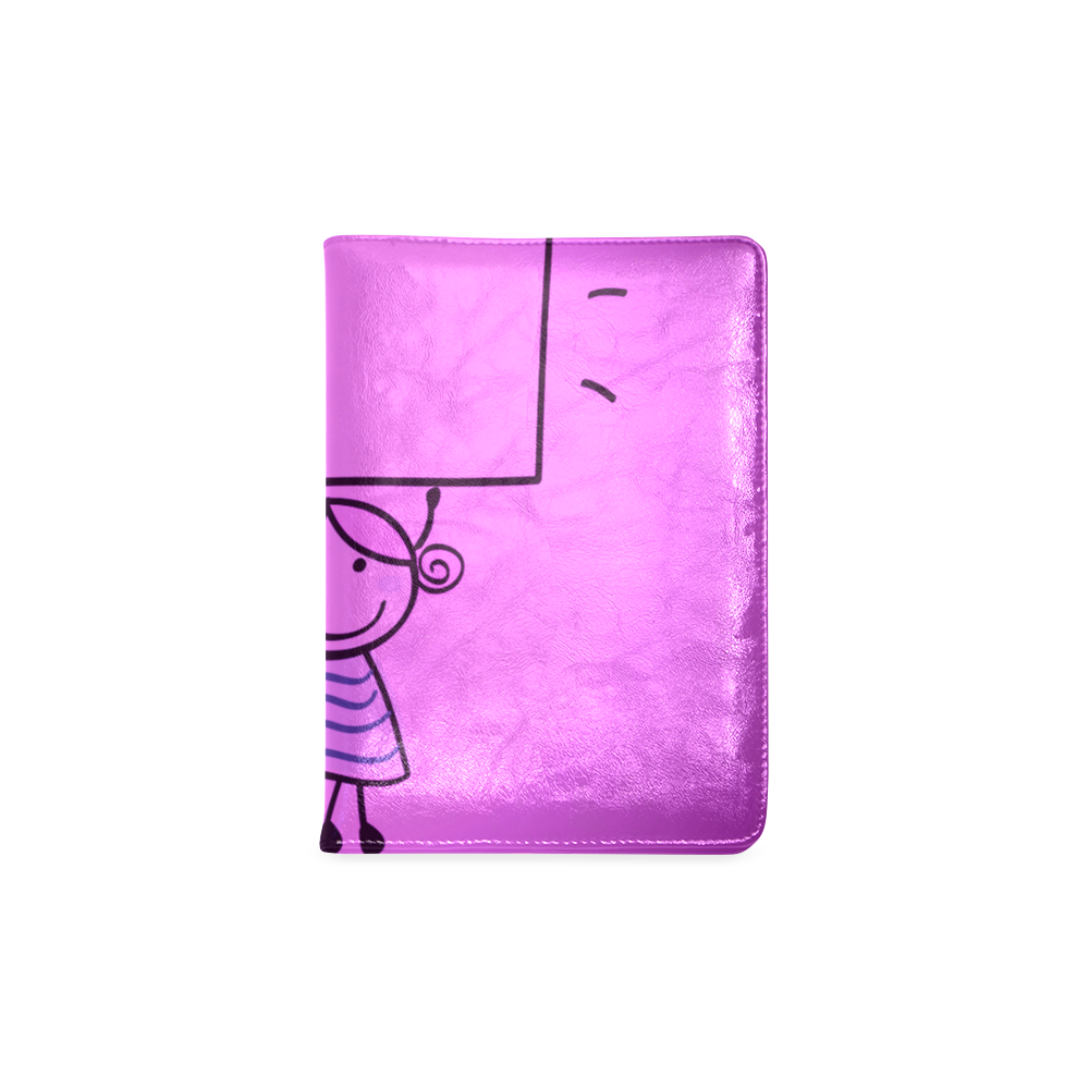New designers Notebook with hand-drawn Girl / purple black Custom NoteBook A5