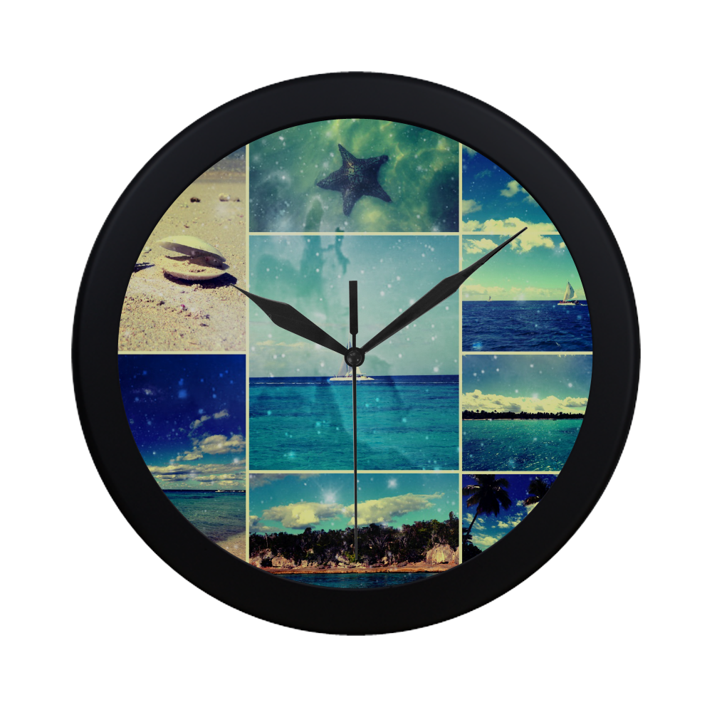 Starry Starry Caribbean Night Circular Plastic Wall clock