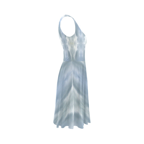 Ice Crystals Abstract Pattern Sleeveless Ice Skater Dress (D19)