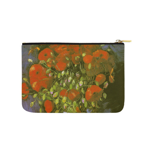 Van Gogh Vase Red Poppies Floral Fine Art Carry-All Pouch 9.5''x6''