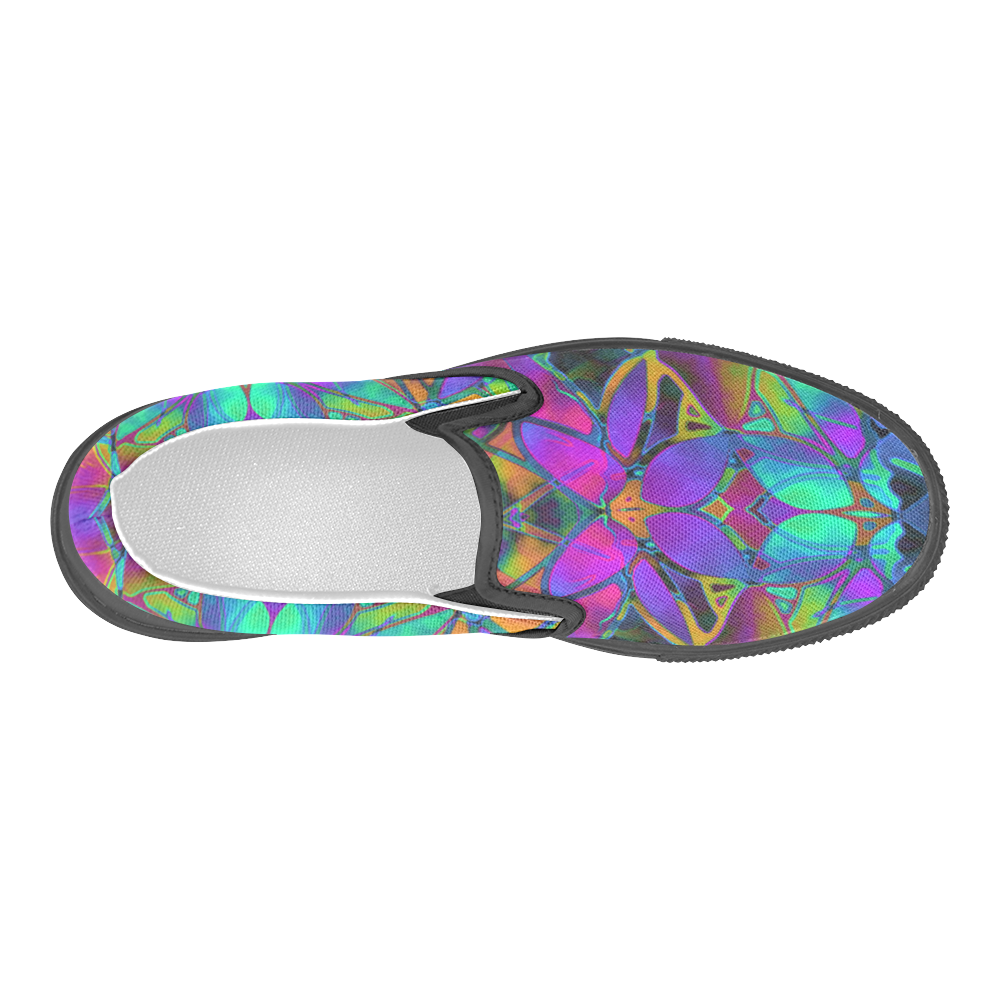 Floral Fractal Art G308 Men's Slip-on Canvas Shoes (Model 019)