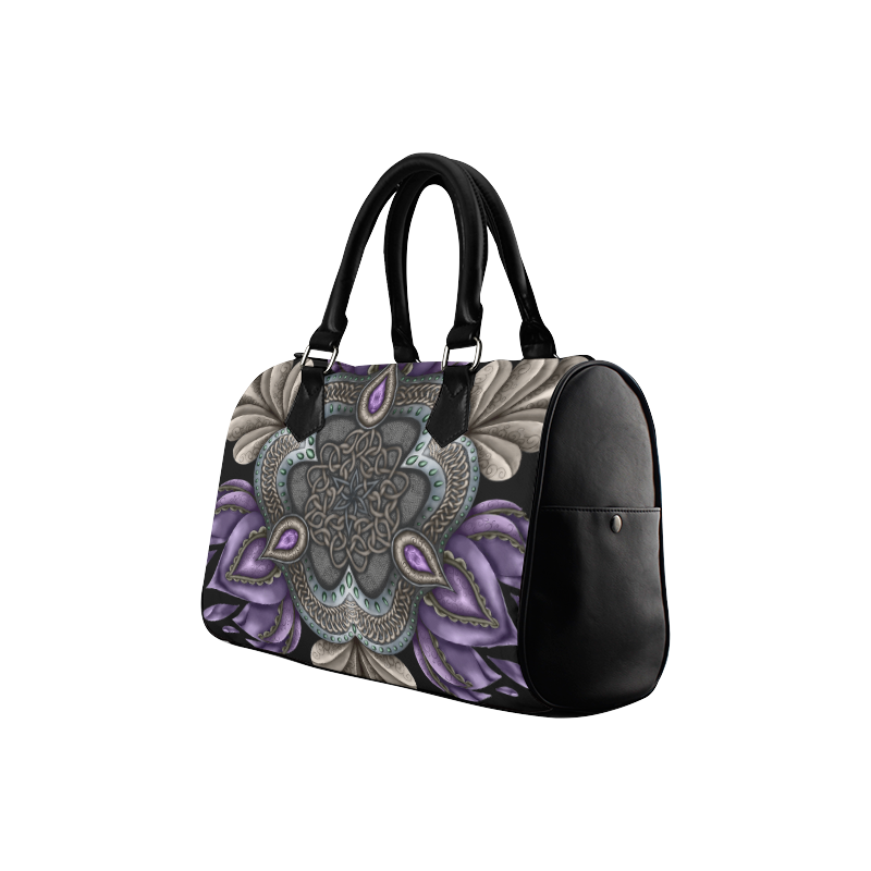 Amethyst Lotus Boston Handbag (Model 1621)