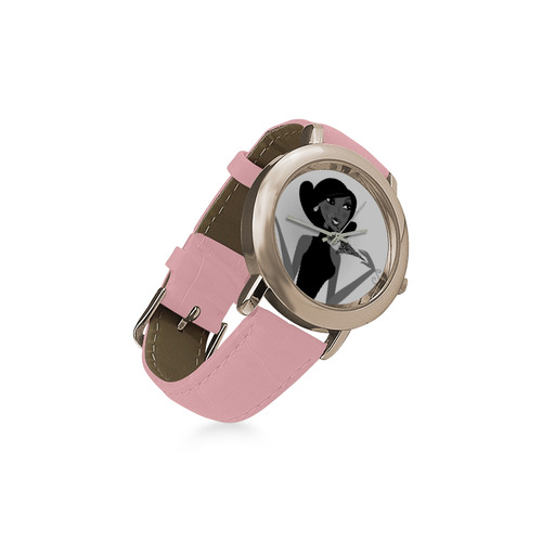 Luxury girl in Watches. New design available in Shop! Women's Rose Gold Leather Strap Watch(Model 201)