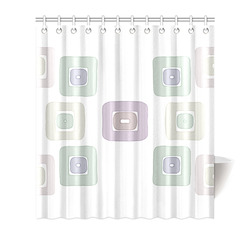 Green and Purple Squares Shower Curtain 66"x72"