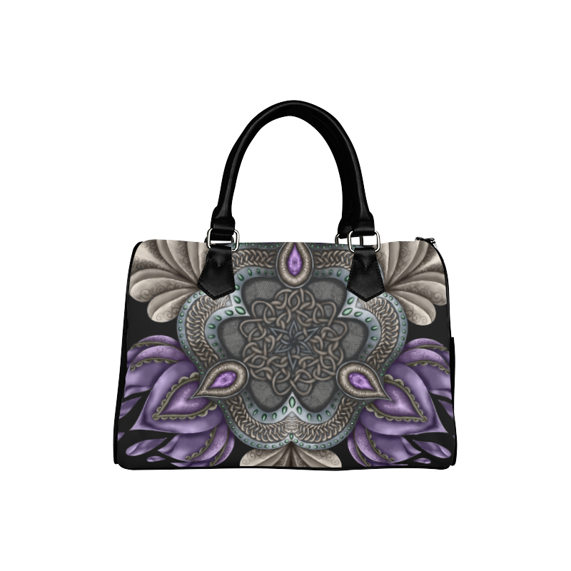 Amethyst Lotus Boston Handbag (Model 1621)