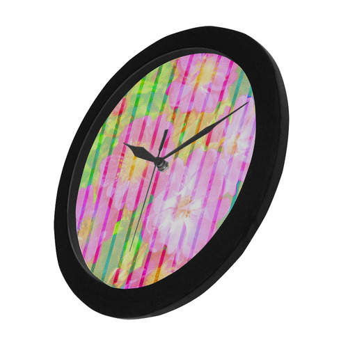Colorful Flowers Circular Plastic Wall clock
