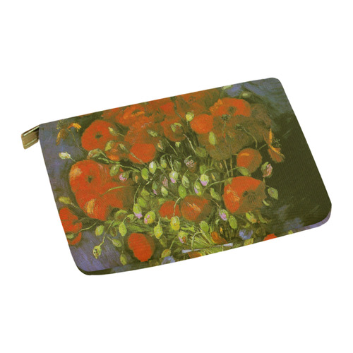 Van Gogh Vase Red Poppies Floral Fine Art Carry-All Pouch 12.5''x8.5''