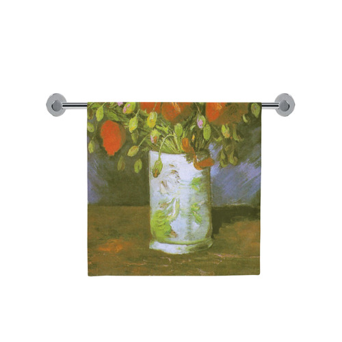 Van Gogh Vase With Red Poppies Bath Towel 30"x56"
