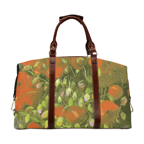 Van Gogh Vase Red Poppies Floral Fine Art Classic Travel Bag (Model 1643) Remake
