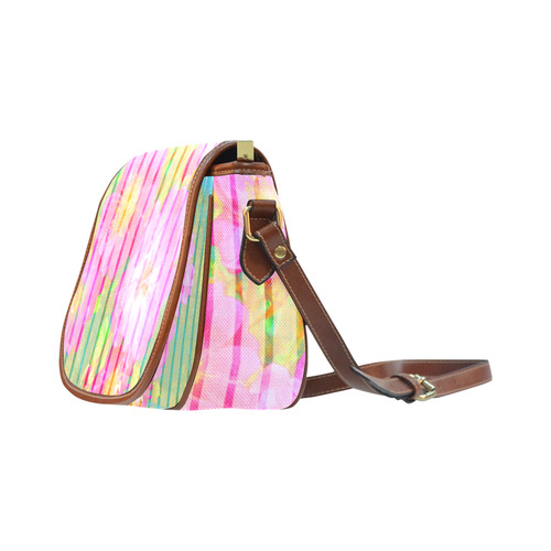 Colorful Flowers Saddle Bag/Small (Model 1649) Full Customization