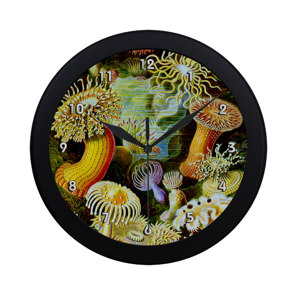 Sea Anemones Ernst Haeckel Fine Art Circular Plastic Wall clock