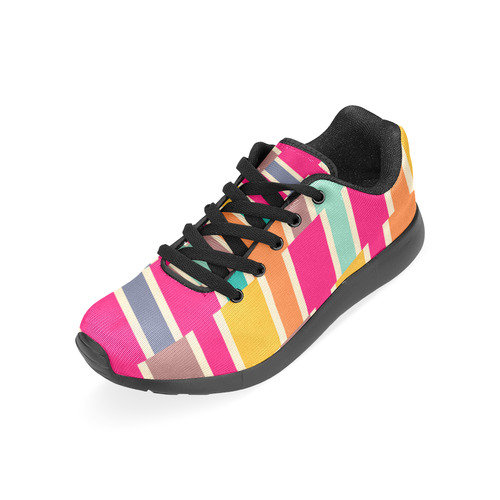 Connected colorful rectangles Men’s Running Shoes (Model 020)