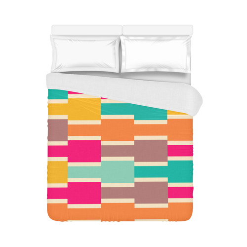 Connected colorful rectangles Duvet Cover 86"x70" ( All-over-print)