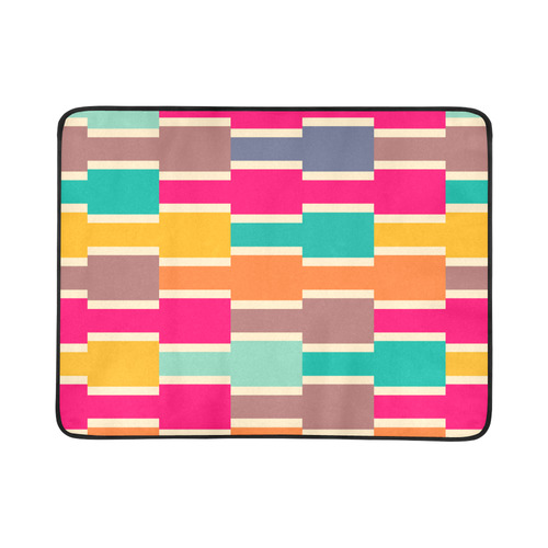 Connected colorful rectangles Beach Mat 78"x 60"