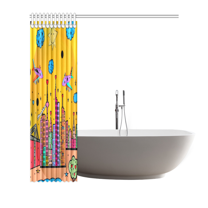 Frankfurt Popart by Nico Bielow Shower Curtain 72"x72"