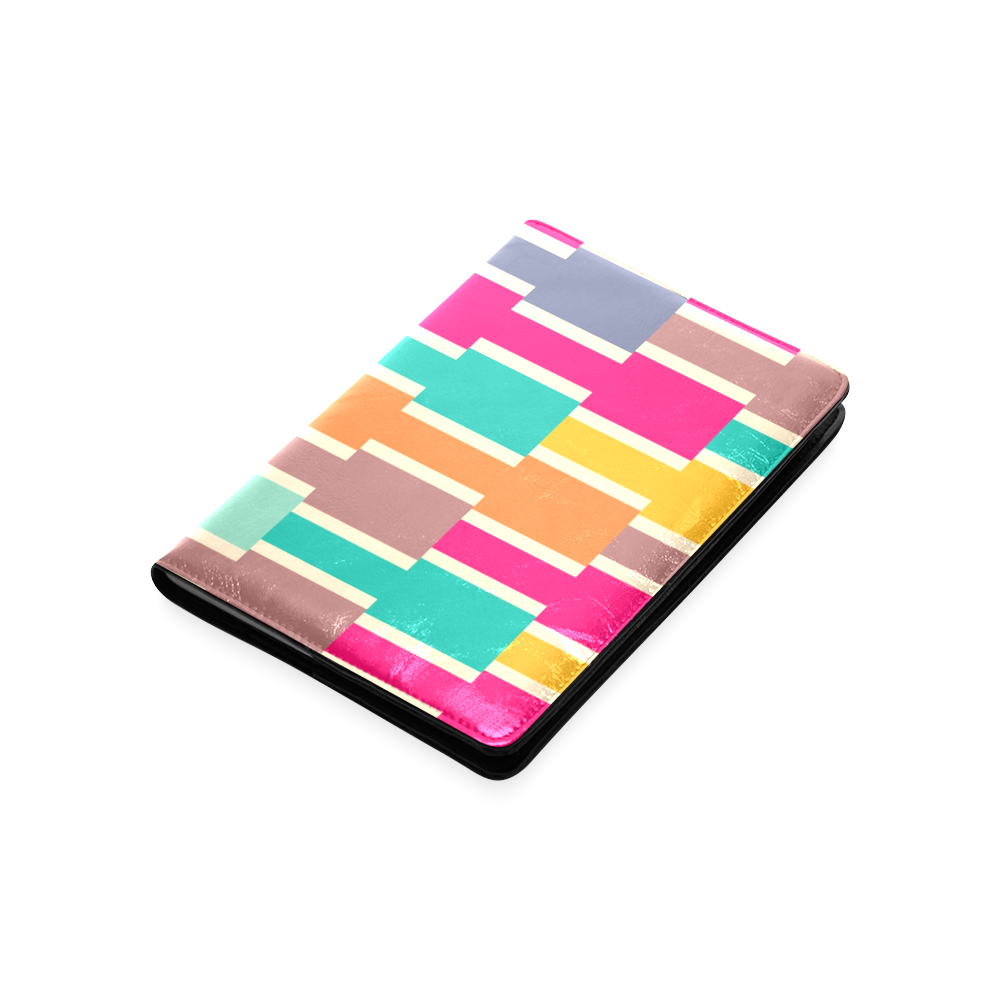 Connected colorful rectangles Custom NoteBook A5