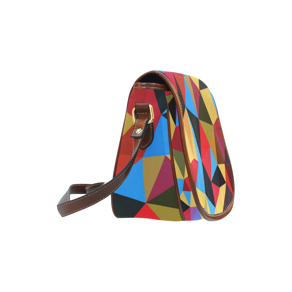 New in shop! Fresh design blocks / New art bag with triangles Saddle Bag/Small (Model 1649) Full Customization