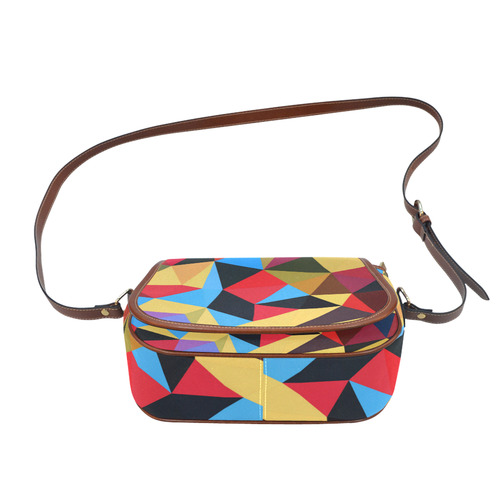 New in shop! Fresh design blocks / New art bag with triangles Saddle Bag/Small (Model 1649) Full Customization
