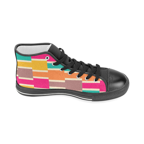 Connected colorful rectangles Men’s Classic High Top Canvas Shoes (Model 017)