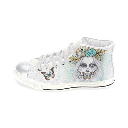 butterfly1 High Top Canvas Women's Shoes/Large Size (Model 017)