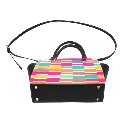 Connected colorful rectangles Classic Shoulder Handbag (Model 1653)