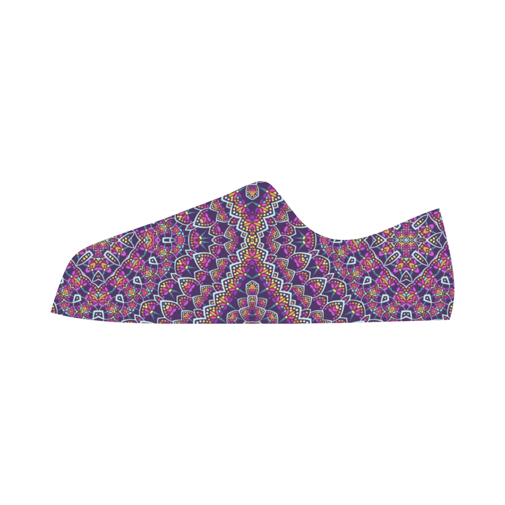 Purple Dotted Mosaic Aquila Microfiber Leather Women's Shoes (Model 031)