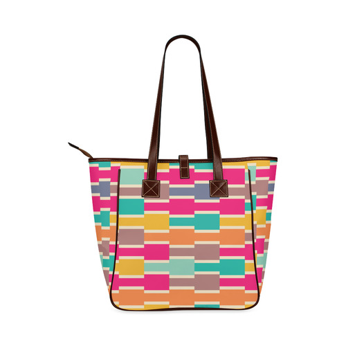 Connected colorful rectangles Classic Tote Bag (Model 1644)
