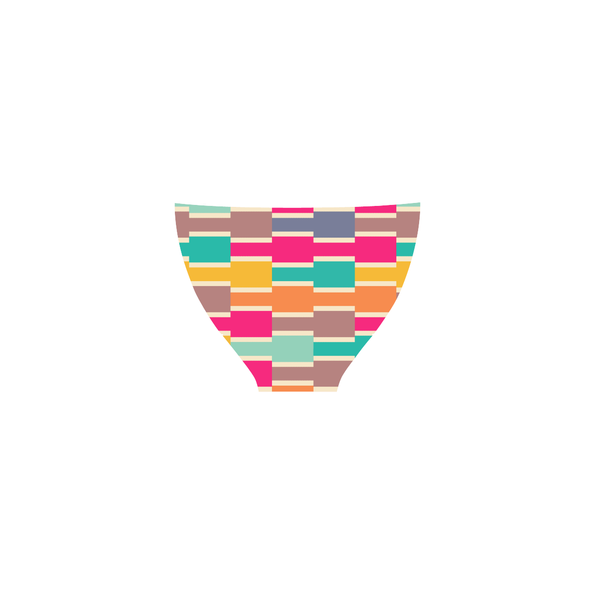 Connected colorful rectangles Custom Bikini Swimsuit (Model S01)