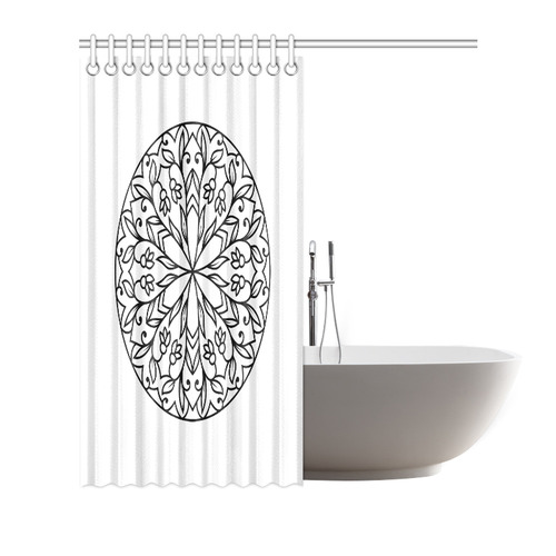 New vintage Edition in shop: Shower curtain black and white 2016 Mandala Collection Shower Curtain 72"x72"